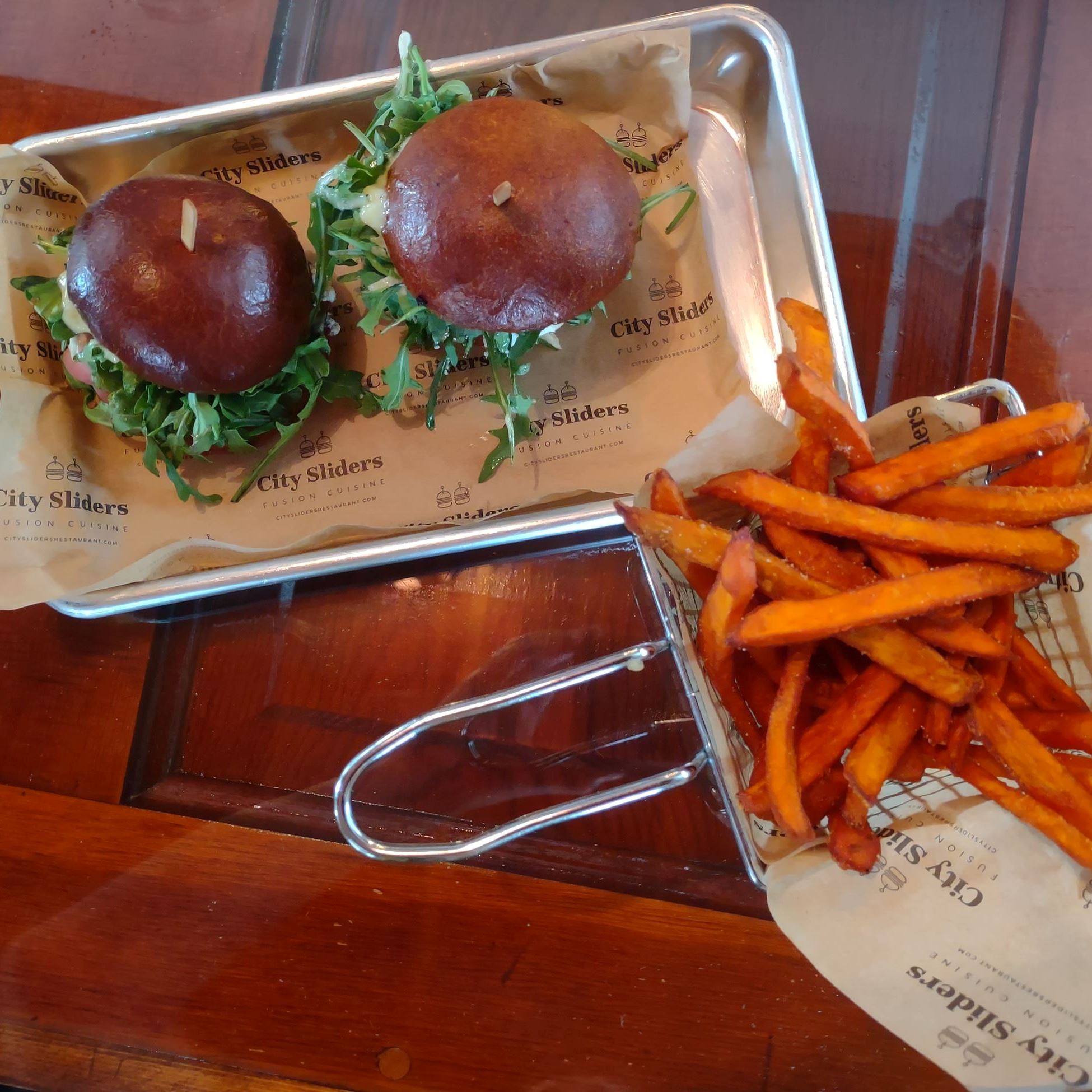 Sliders and fries from City Sliders Restaurant