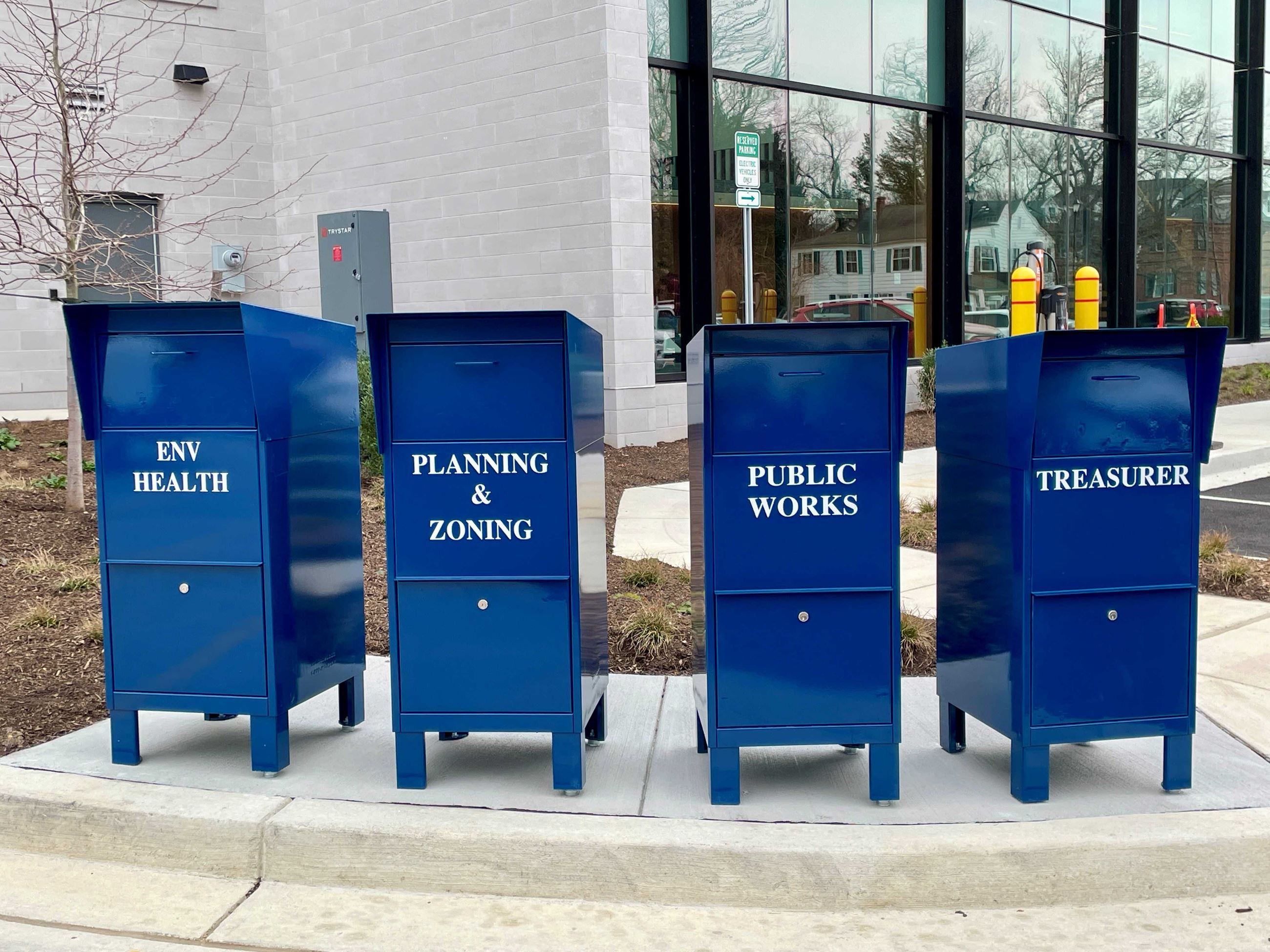 Drop boxes at the County Administration Building.