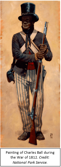 Painting of Charles Ball during the War of 1812. Credit: National Park Service
